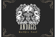Andagis Gothic Font, a Blackletter Font by DmDesignsStoreArt (Thumbnail 1 of 2)