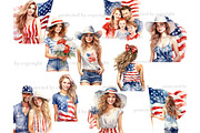 Patriotic Clipart Collection, a Seasonal Illustration by GlamArtZhanna (Thumbnail 3 of 4)