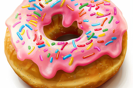 Colorful glazed donuts with sprinkle, a Background Photo by Pixeness