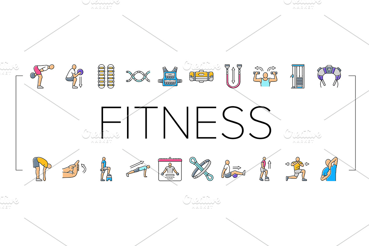 functional fitness mobility icons, an Object Illustration by pikepicture