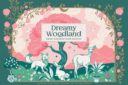 Dreamy Woodland, an Animal Illustration by Anna Babich