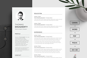 Canva Resume Template Word