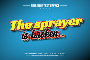 Sprayer 3D editable text effect