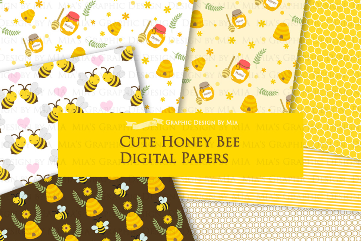 Cute Bee, Bee, Honey Bee, an Illustration by Mia's Graphic Design (Photo 9 of 9)