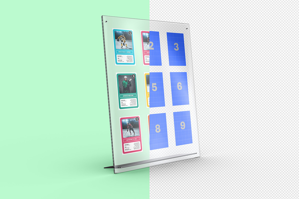 Acrylic Trading Card Display Mockup, an Advertising Mockup by Illusiongraphic (Photo 18 of 24)