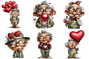 Quirky Valentine Grandpa Clipart, an Illustration by Craft Nest (Thumbnail 3 of 8)