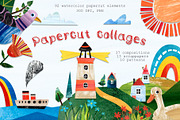 Papercut collages - Watercolor Set, a Texture Illustration by Mashamashastu (Thumbnail 1 of 17)