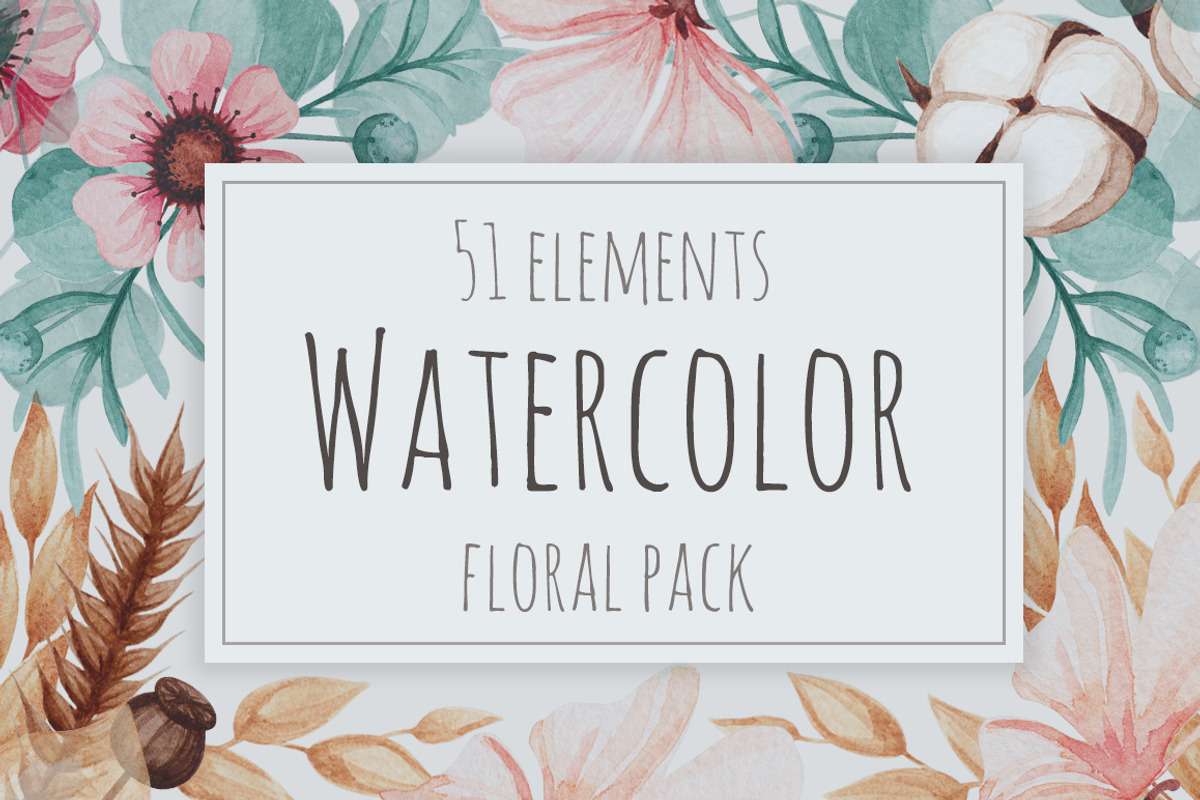 Watercolor floral pack, a Decorative Illustration by Bigio Designs (Photo 1 of 3)