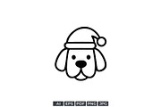 Christmas Dog Santa Hat Logo, a Branding & Logo Template by Vectorium Studio (Thumbnail 1 of 2)