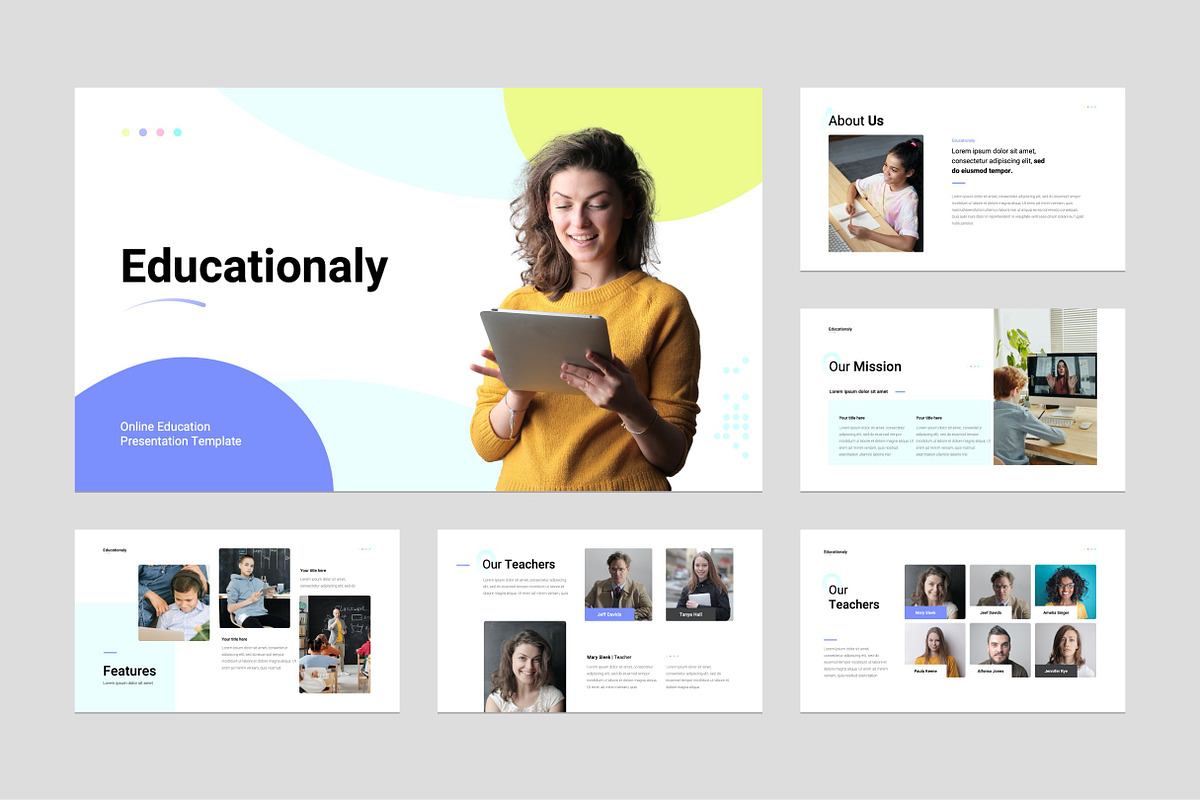 Online Education PowerPoint Template, a Presentation Template by Flat Icons (Photo 2 of 5)