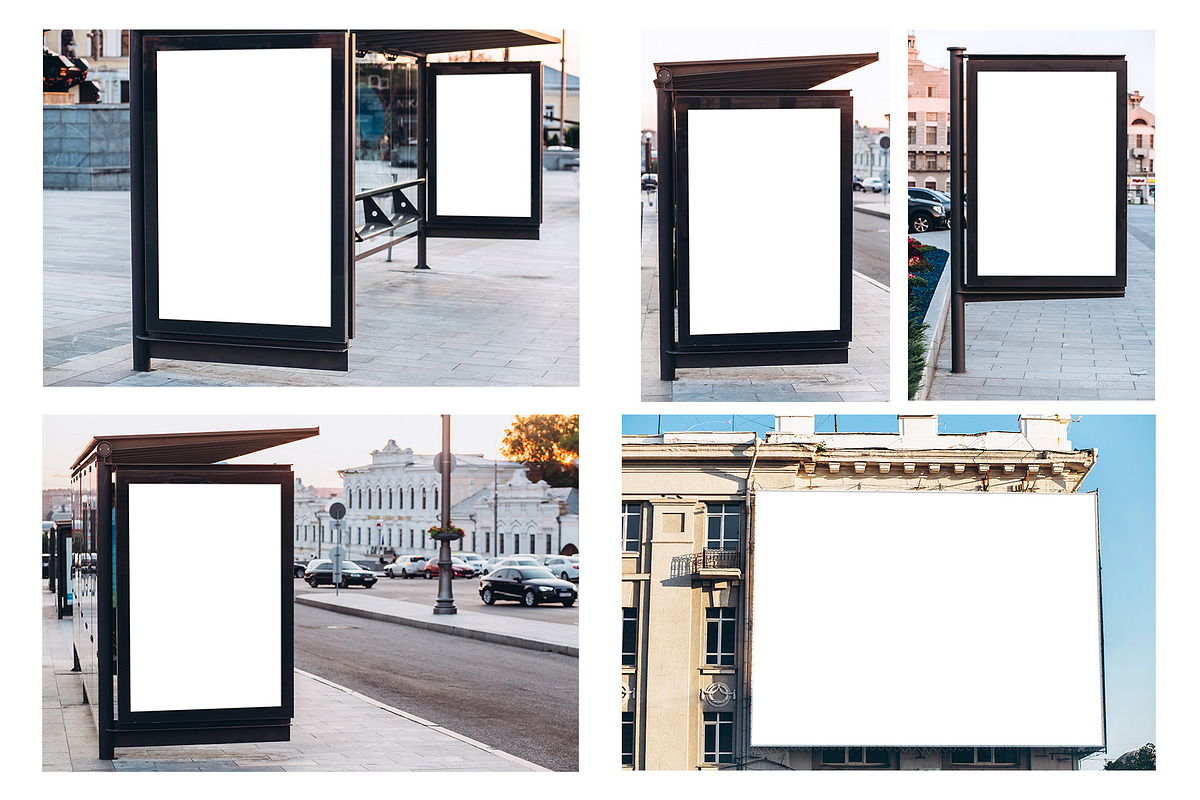 Urban billboard mock-up bundle, an Advertising Mockup by Antikva17 (Photo 4 of 6)