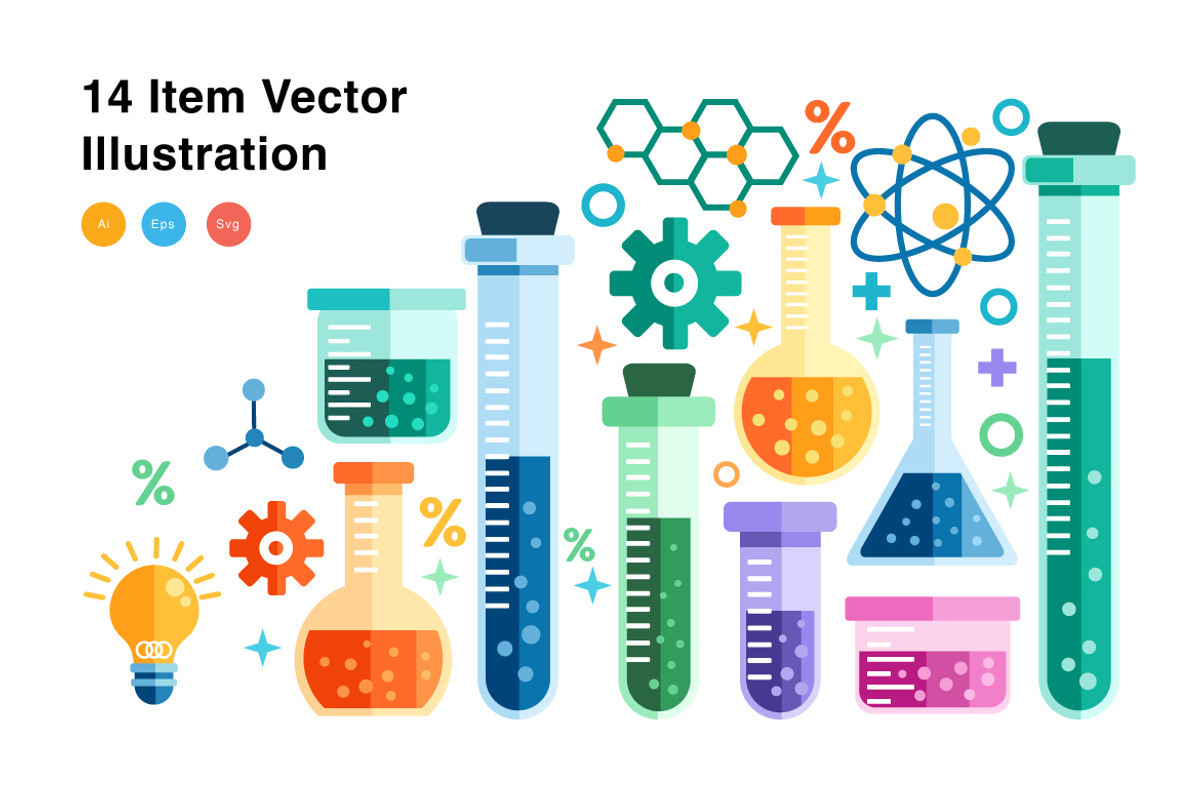 Chemistry Lab Elements Illustration, an Education Illustration by KAZ by IanMikraz Studio (Photo 3 of 3)