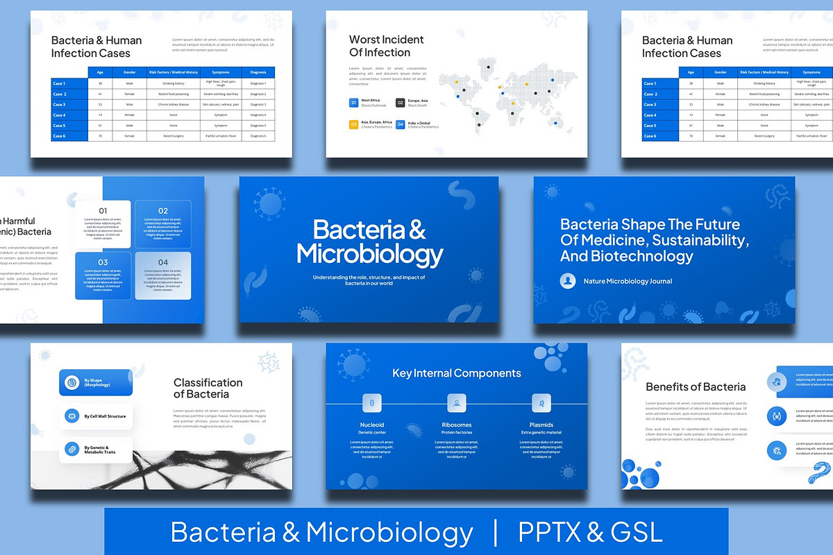 Bacteria Presentation Template, a Presentation Template by BumbleGraph Studio (Photo 1 of 5)