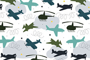 Seamless patterns with air transport, an Object Illustration by narinadraban (Thumbnail 4 of 6)