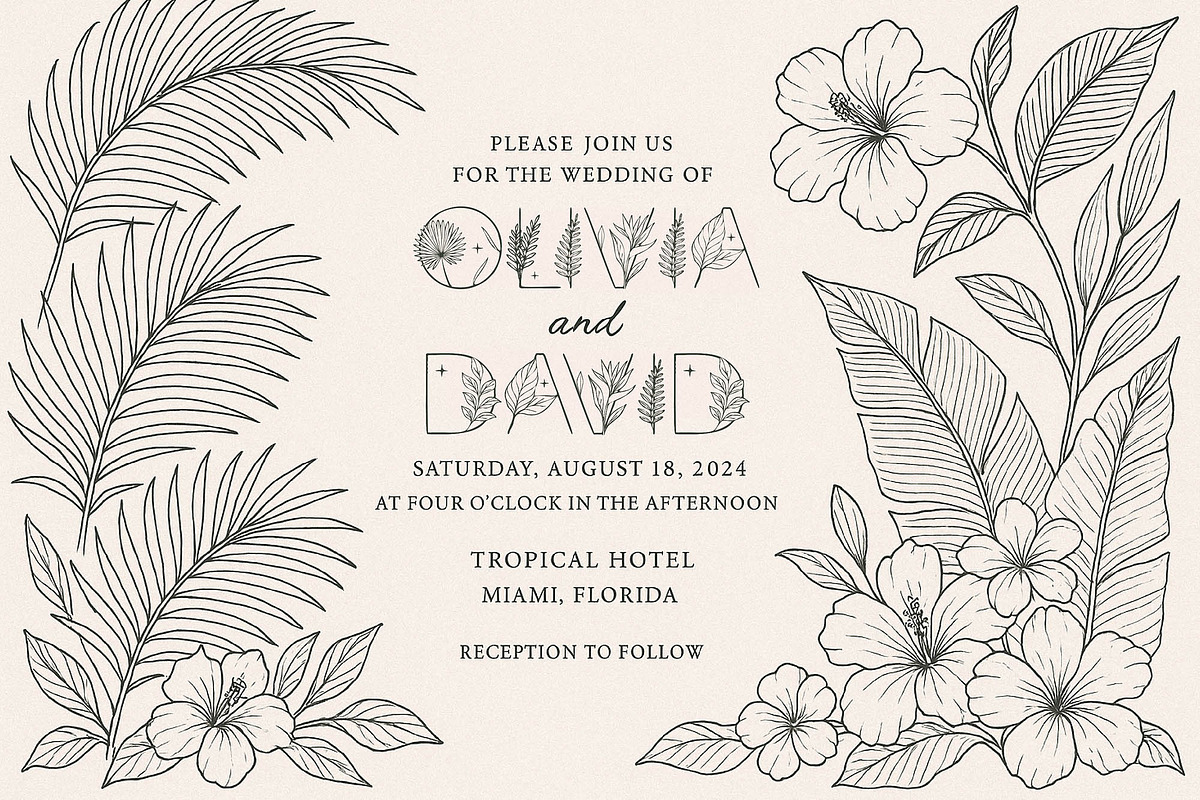 Tropic Summer - Botanical Luxury Dis, a Symbol Font by AndrewPixelType (Photo 5 of 9)