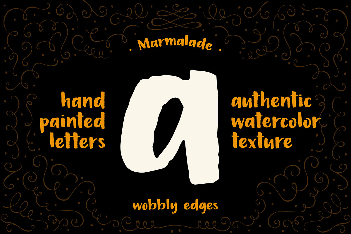 Marmalade, a hand painted font preview 4