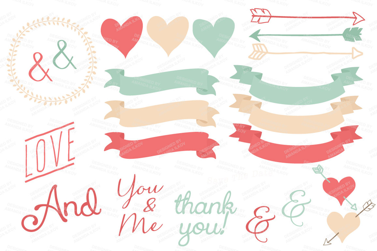 Vector Mint & Coral Vintage Flowers, an Illustration by Amanda Ilkov (Photo 4 of 4)