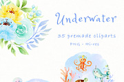 UNDERWATER SEA CLIPART, an Animal Illustration by heyiamalice (Thumbnail 5 of 13)