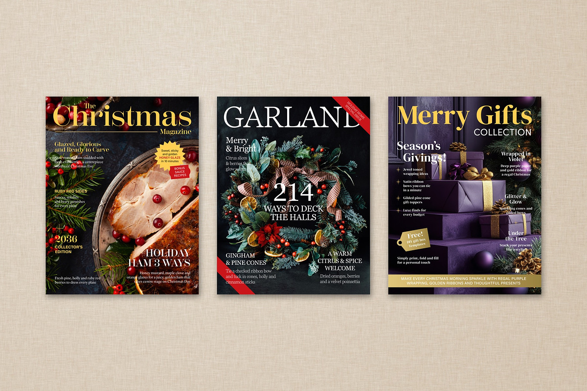 Christmas Magazine Cover Templates, a Magazine Template by BrandPacks (Photo 3 of 5)