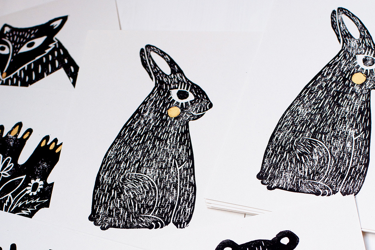 CUTE ANIMALS | Linocut | Vintage, an Animal Illustration by Mii Lab (Photo 10 of 11)