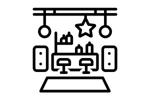 Club bar black icon, an Outline Icon by Creative priyanka