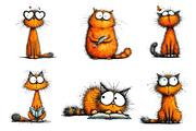 Quirky Cats Sublimation Clipart, an Illustration by Dream Creation (Thumbnail 3 of 7)