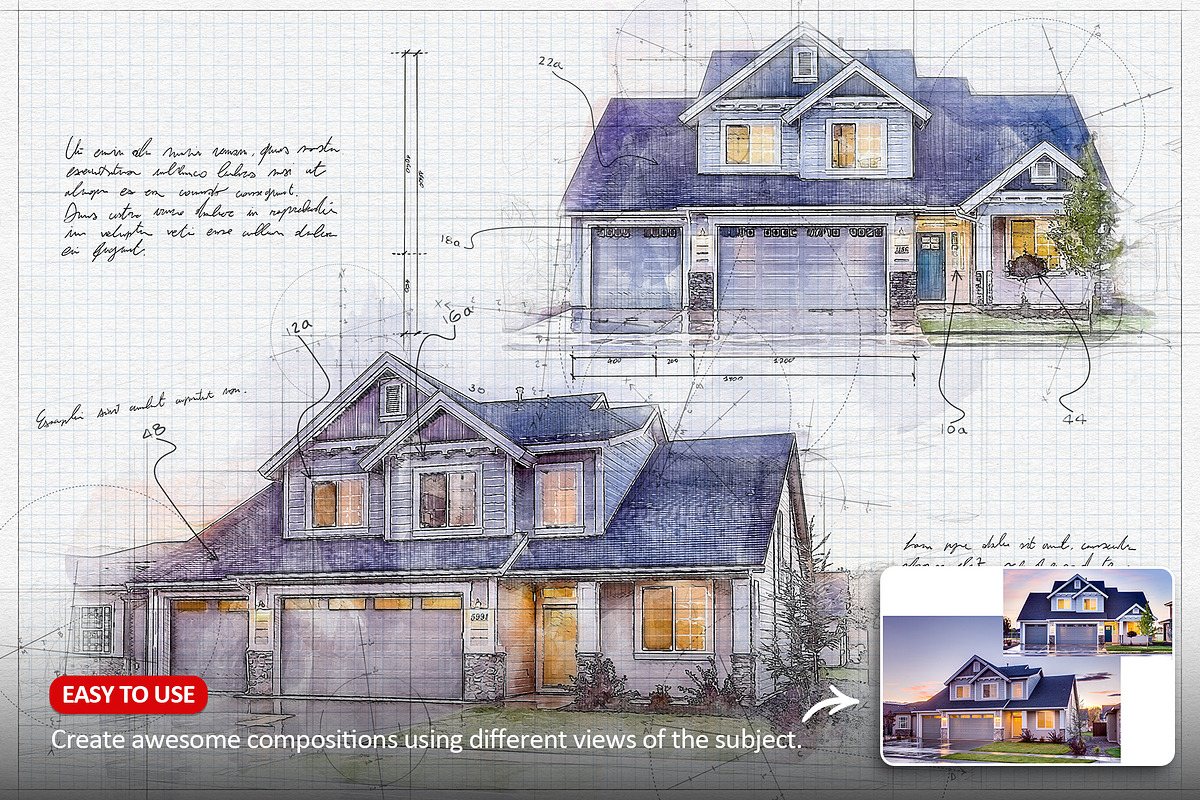 Concept Sketch Photoshop Action, an Action Add-On by Blacknull (Photo 2 of 12)