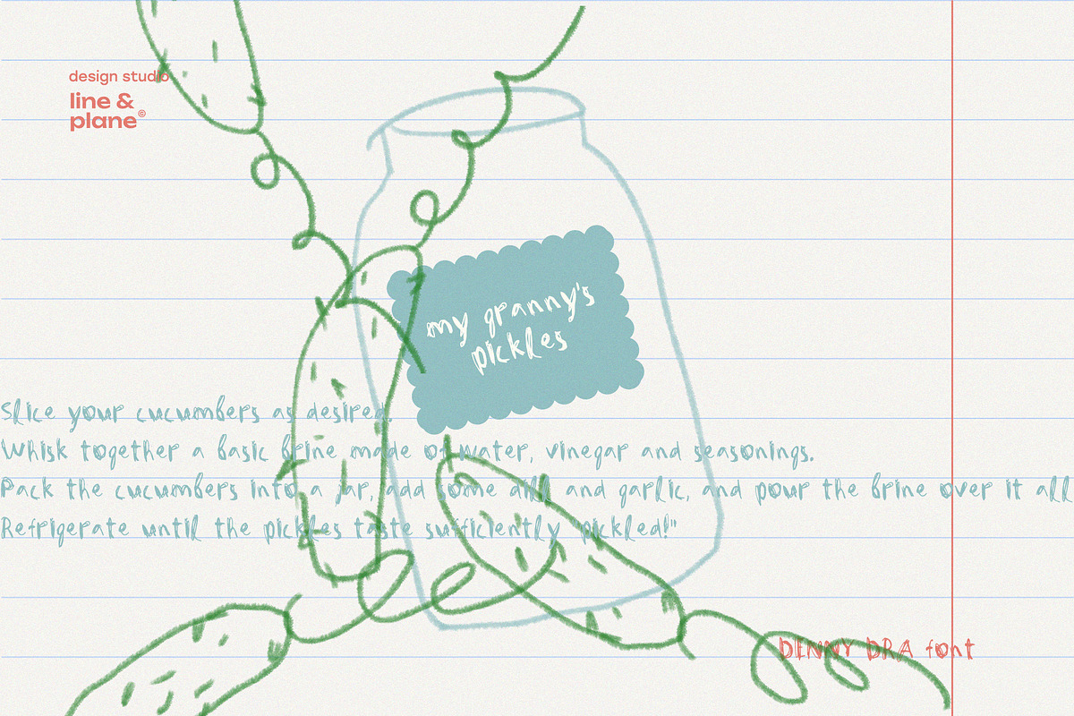 Denny Dra Font - Regular Handwriting, a Handwritten Font by line & plane (Photo 11 of 12)