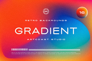 16 Retro Grainy Gradient Backgrounds