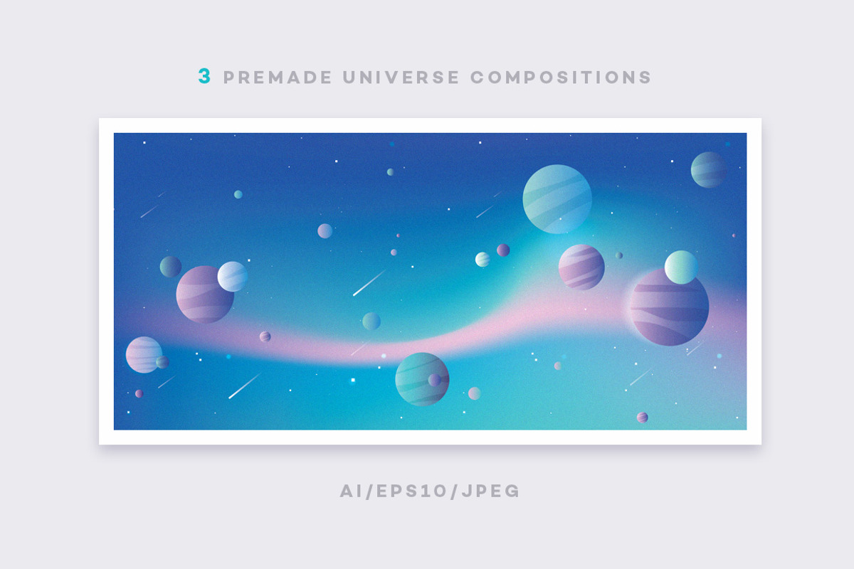 Colorful Space-vector typography, a Symbol Font by Polar Vectors (Photo 13 of 18)