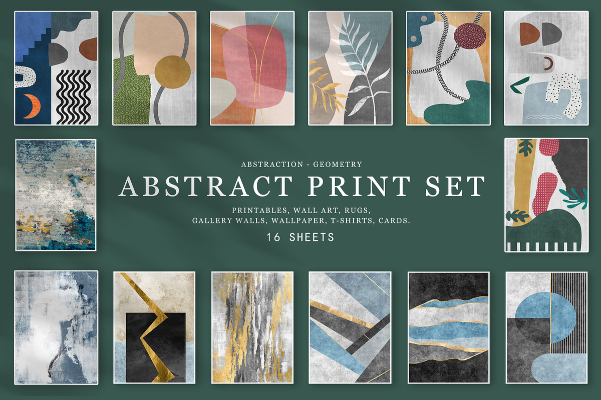 abstract geometric artwork prints, a Decorative Illustration by Muzi pear studio (Photo 1 of 10)