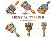 Messy Paintbrush Clipart PNG, an Illustration by Memories By Lea (Thumbnail 3 of 8)