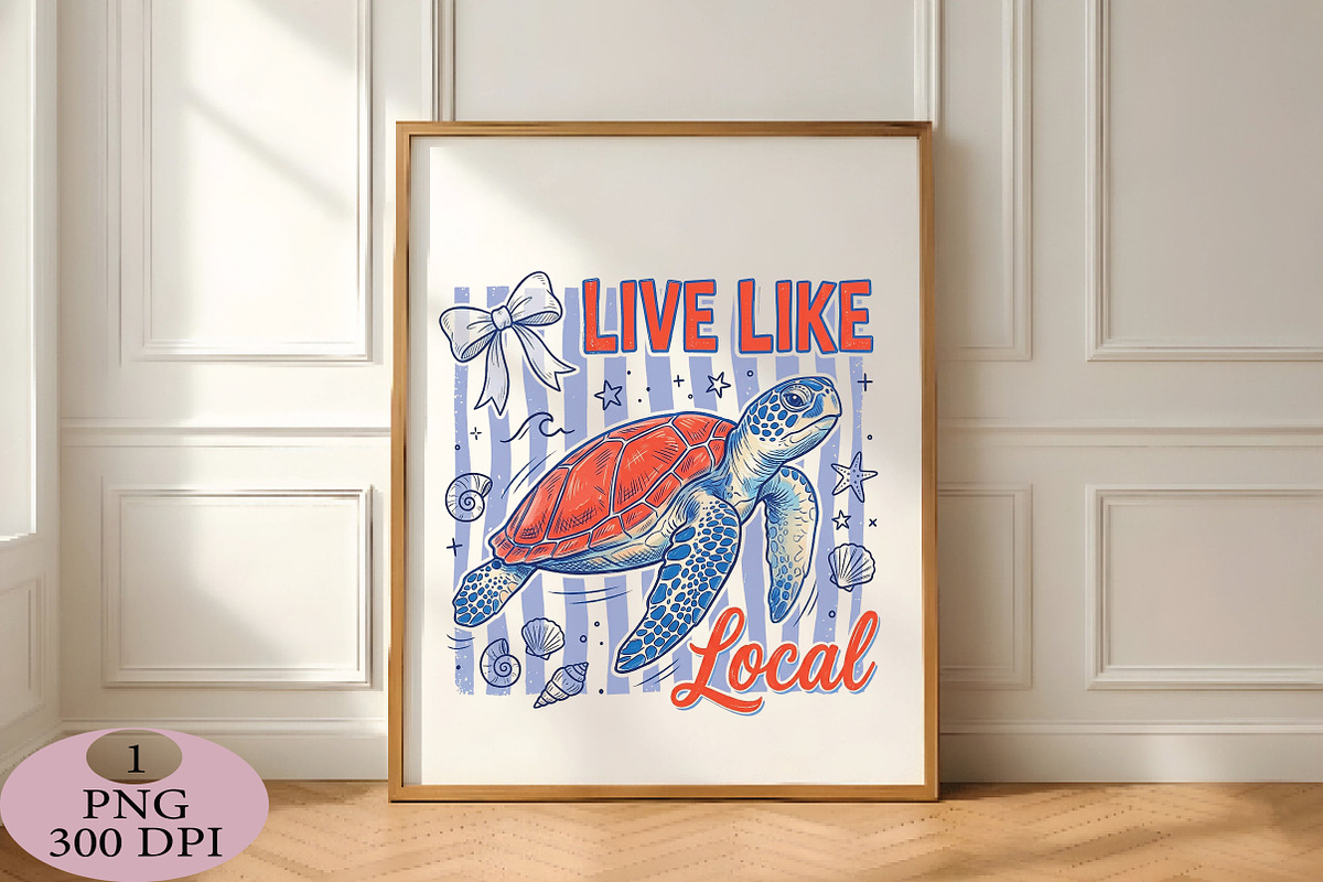 Retro Summer Sarcastic Beach Turtle, an Illustration by Daily.Designs (Photo 5 of 5)