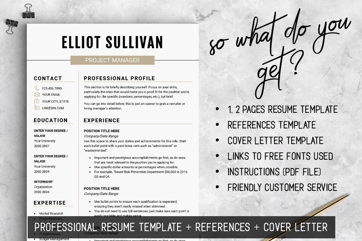 RESUME Design CV Template (MS Word), a Resume Template by LevelUpResume (Photo 3 of 5)