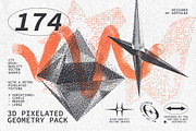 3D Pixelated Geometry Pack, a Graphic by softulka (Thumbnail 1 of 8)
