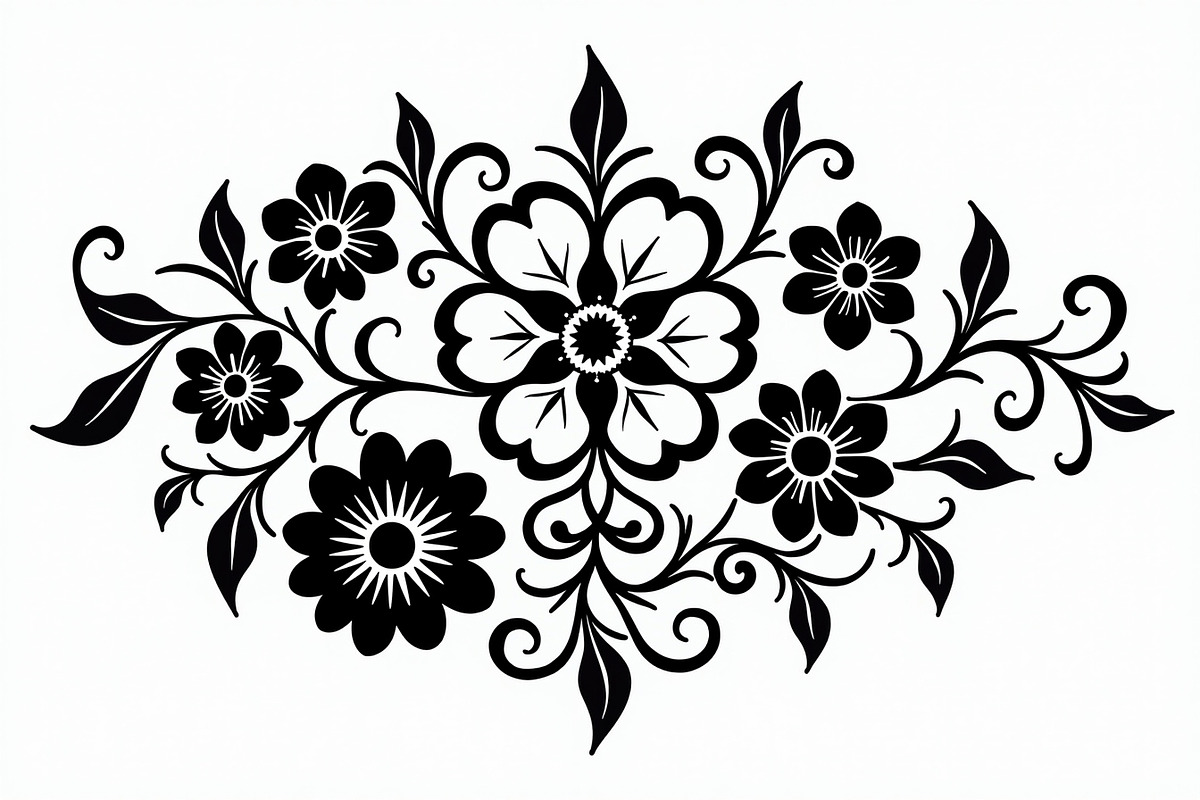 Vintage Flower Silhouette Pack, an Illustration by musafir_fashion (Photo 5 of 21)
