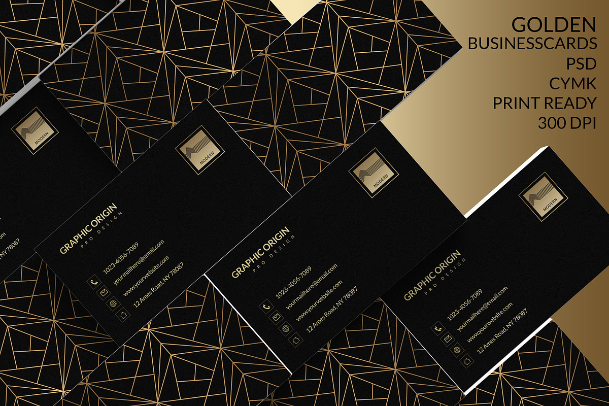 Black Luxury Business card, a Business Card Template by Graphic Origin (Photo 4 of 4)