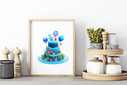 3d Vibrant Birthday Cake Clipart, an Illustration by Wow Magic (Thumbnail 4 of 4)