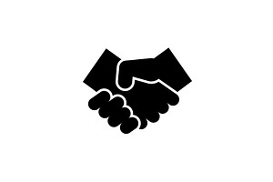 Handshake black icon. Agreement, a Solid Icon by Saggitarius