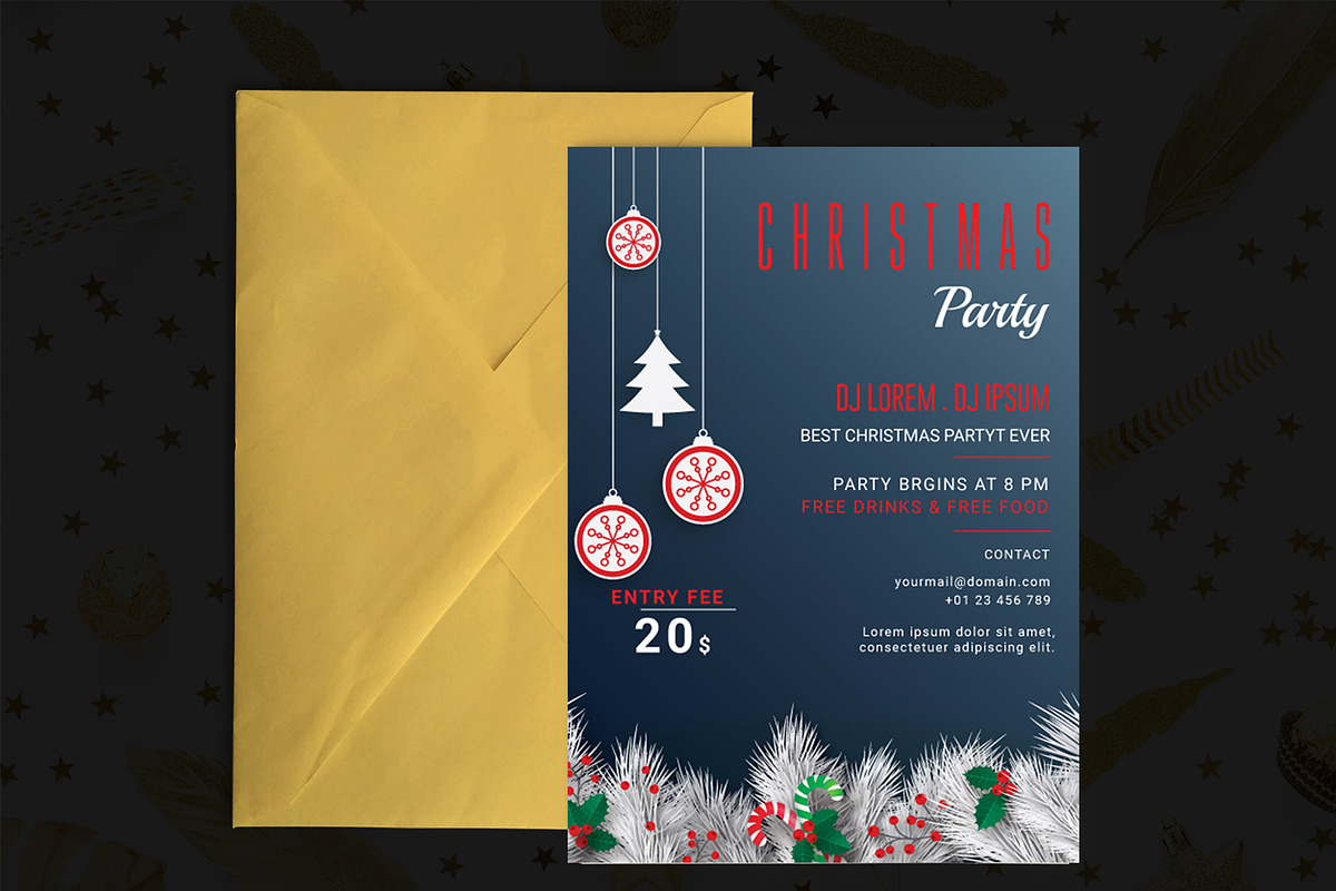 10 Christmas invitation templates, an Invitation Template by Andit themes (Photo 11 of 13)