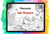 Ink Flowers - Tattoo Lineart Florals, a Brush Add-On by buntegalerie (Thumbnail 1 of 3)