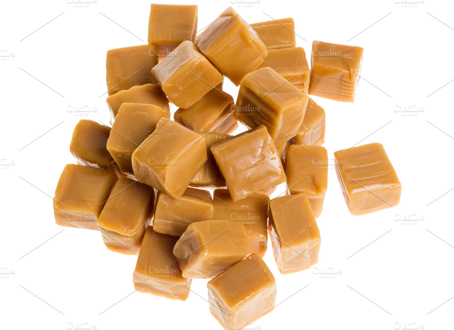 Caramel Cubes In A Pile
