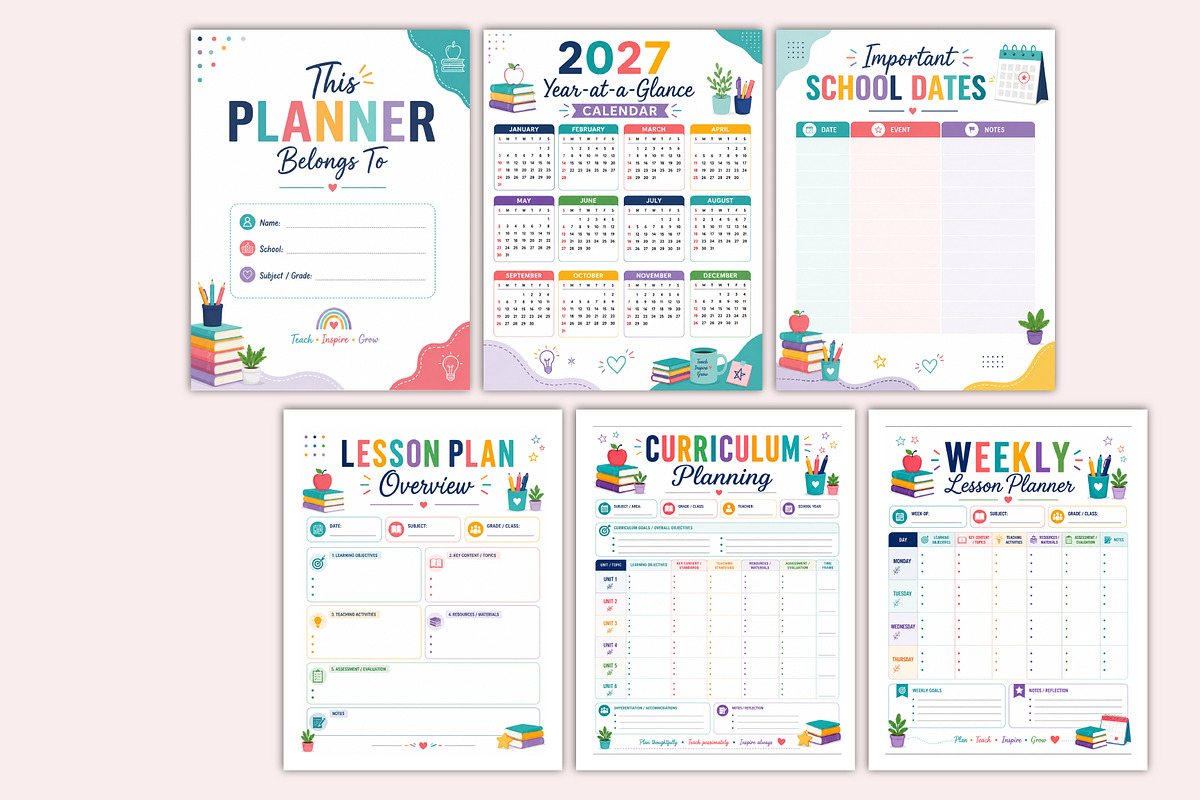 2027 Teacher Planner, a Stationery Template by Shumaya (Photo 3 of 5)
