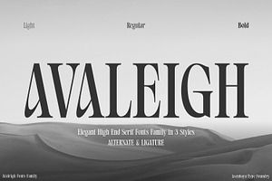 Avaleigh Fonts Family, a Serif Font by Asenbayu