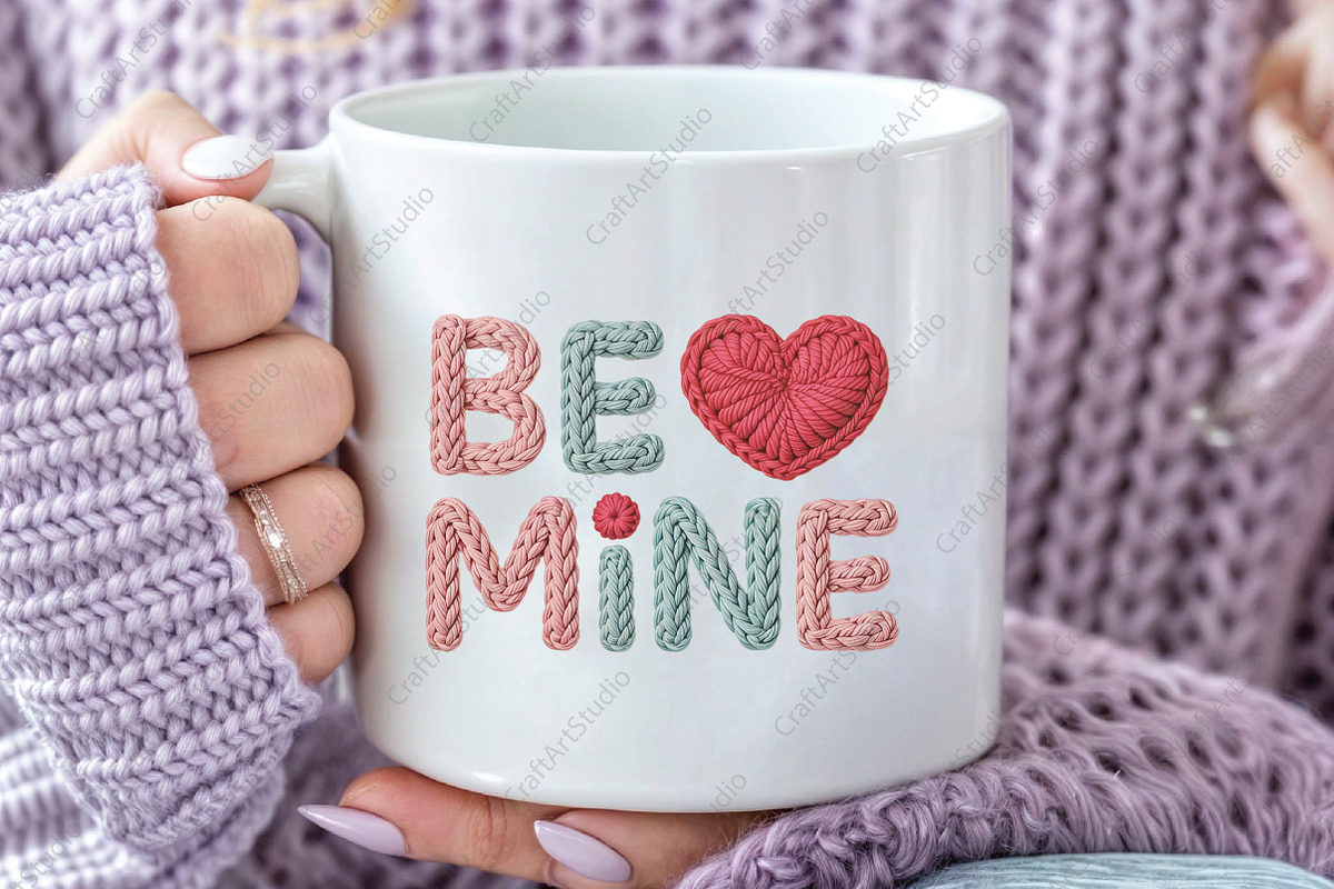 Valentine Faux Yarn Be Mine Png, an Illustration by CraftArtStudio (Photo 3 of 4)