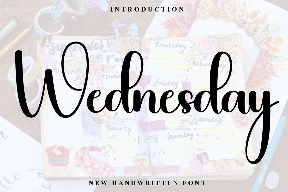 01 Wednesday, a Handwritten Font by InermediaSTUDIO (Photo 1 of 8)