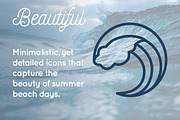 25 Summer Beach Monoline Icons, an Outline Icon by Art of a Champion (Thumbnail 3 of 4)