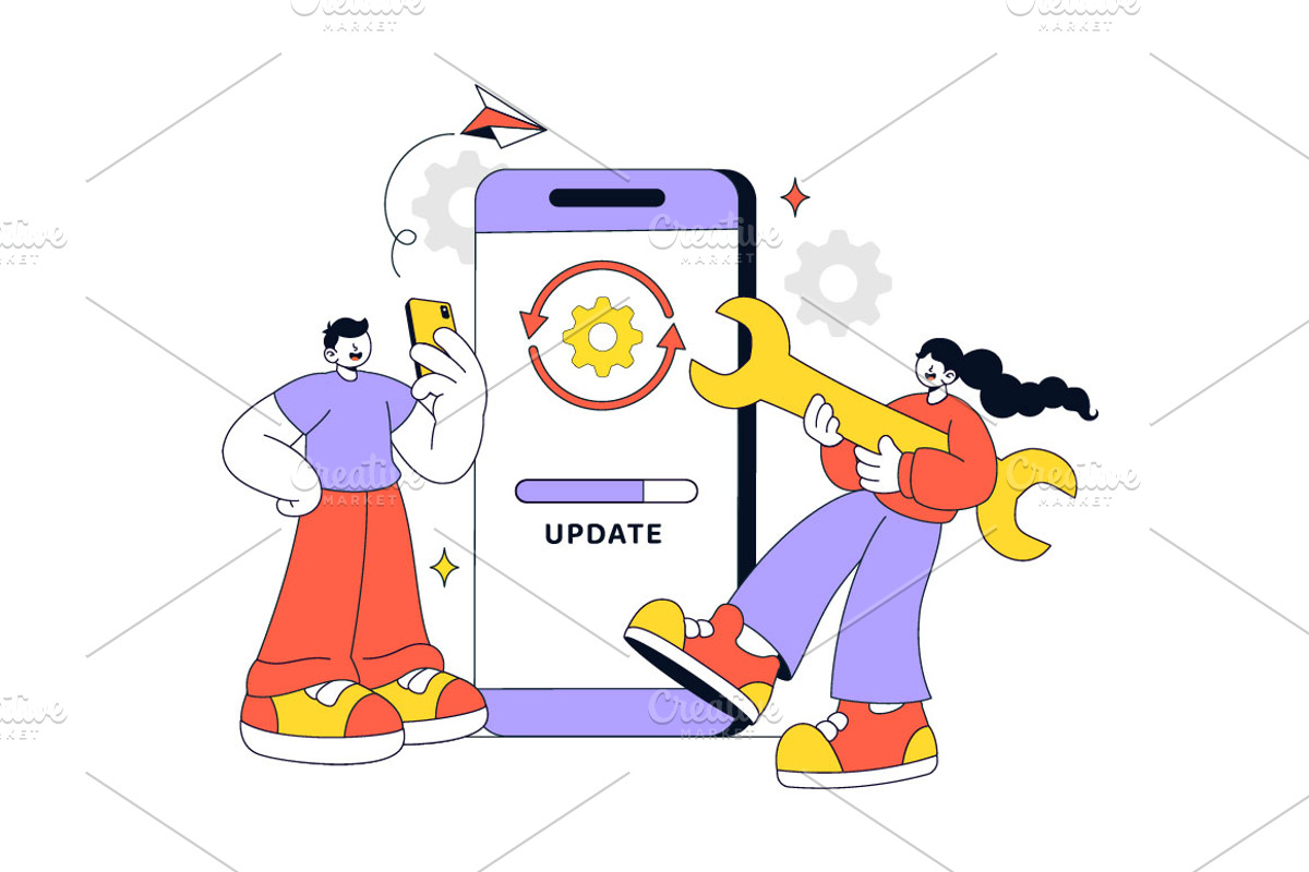 10 App Update Vector Illustration, a Technology Illustration by denayunebgt (Photo 4 of 4)