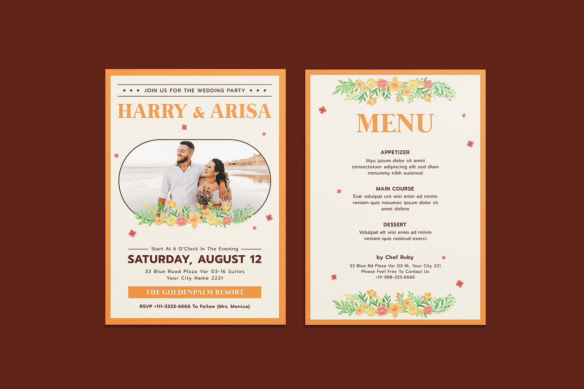 Colorful Florist Wedding Invitation, an Invitation Template by iDoodle Studio (Photo 1 of 4)