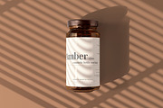 Amber Glass Jar Mockups, a Cups & Container Mockup by pmvch (Thumbnail 6 of 10)